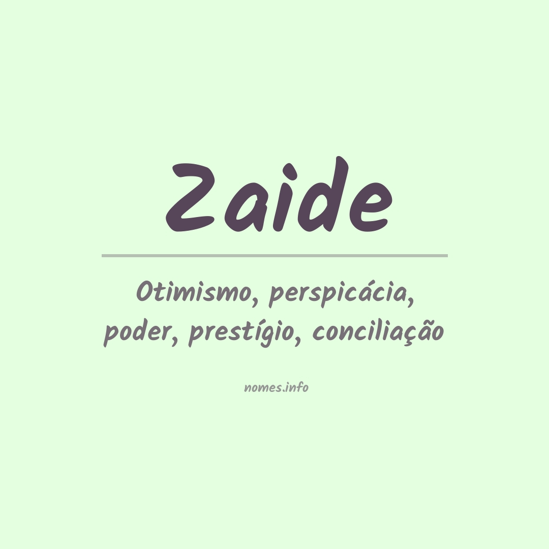 Significado do nome Zaide