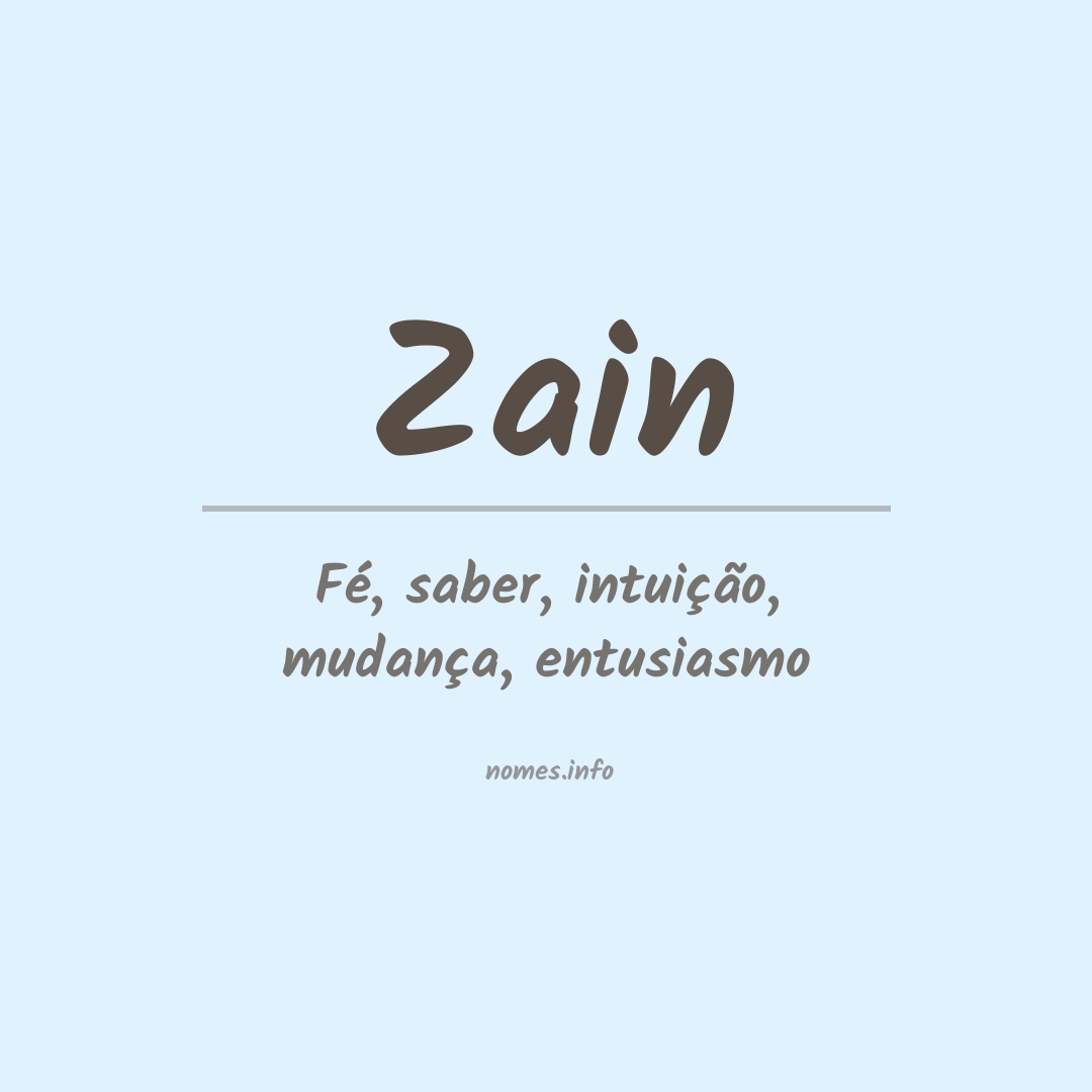 Significado do nome Zain
