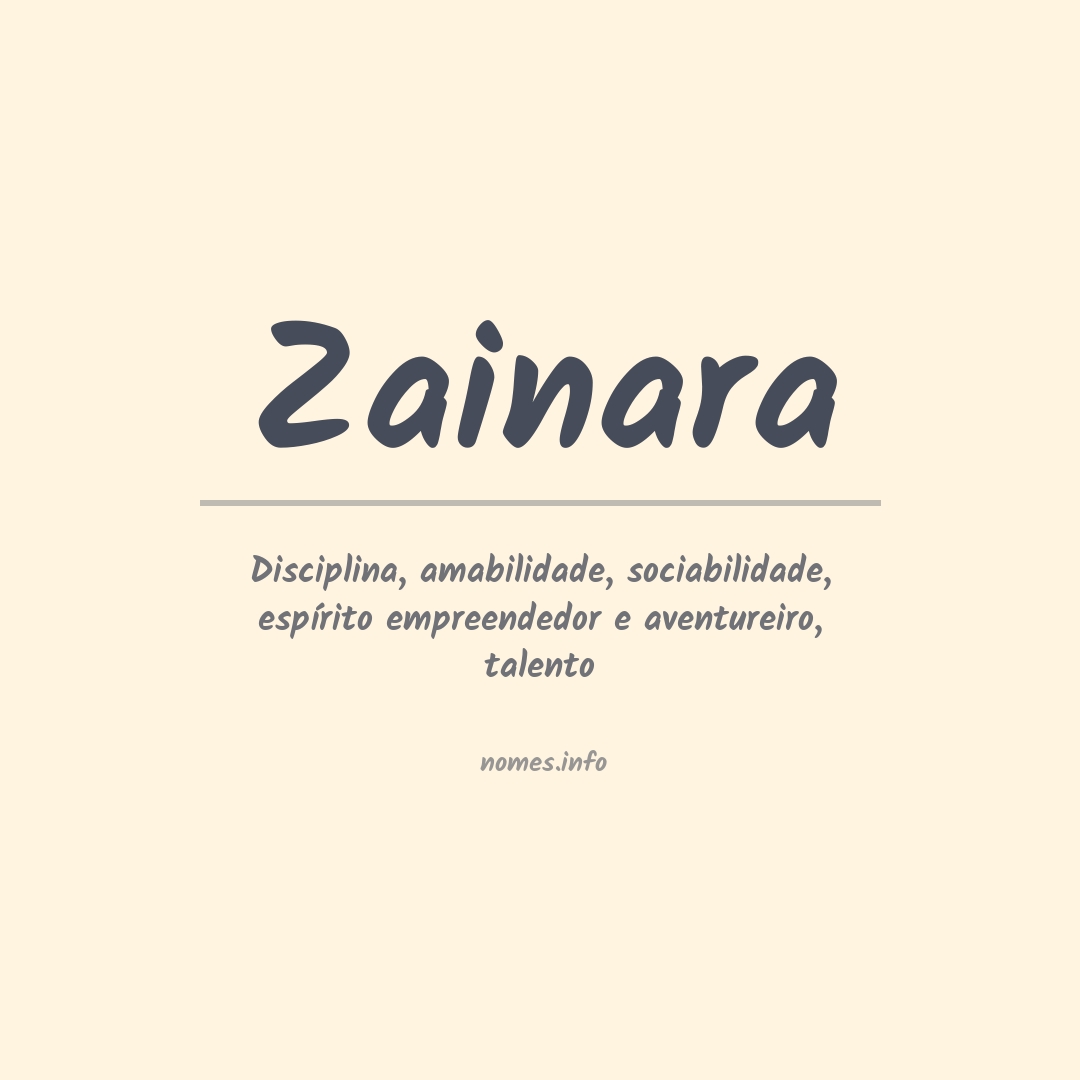 Significado do nome Zainara