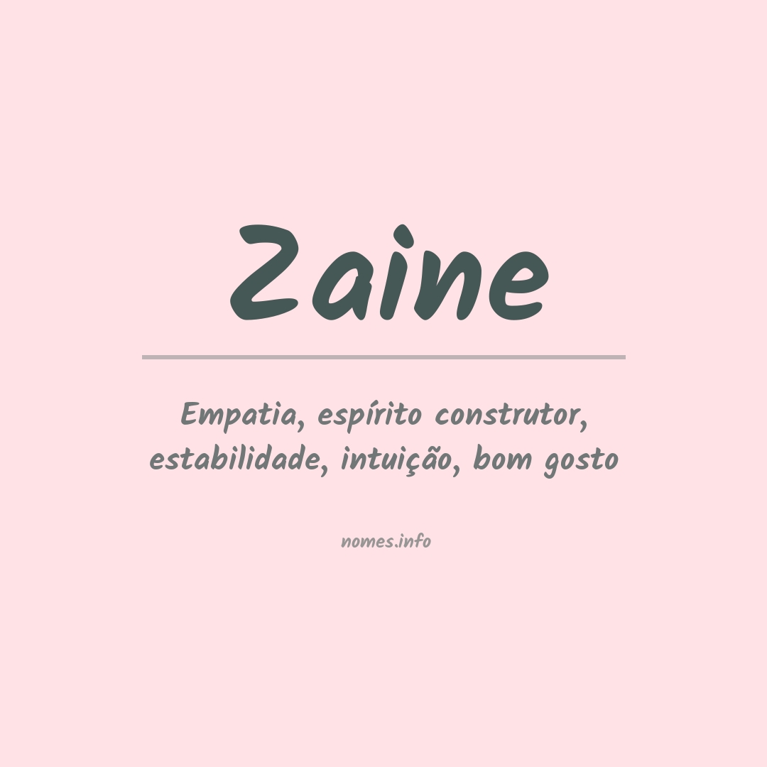 Significado do nome Zaine