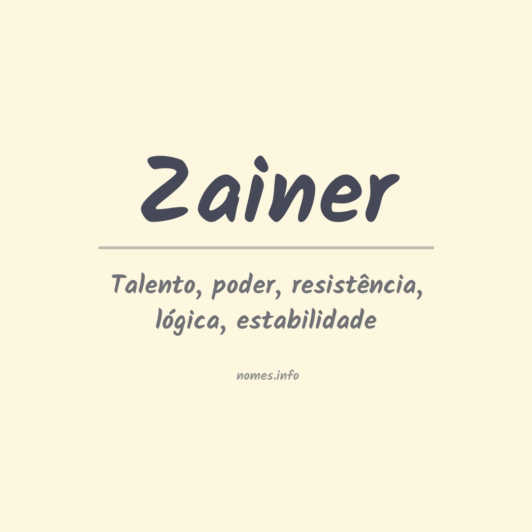 Significado do nome Zainer