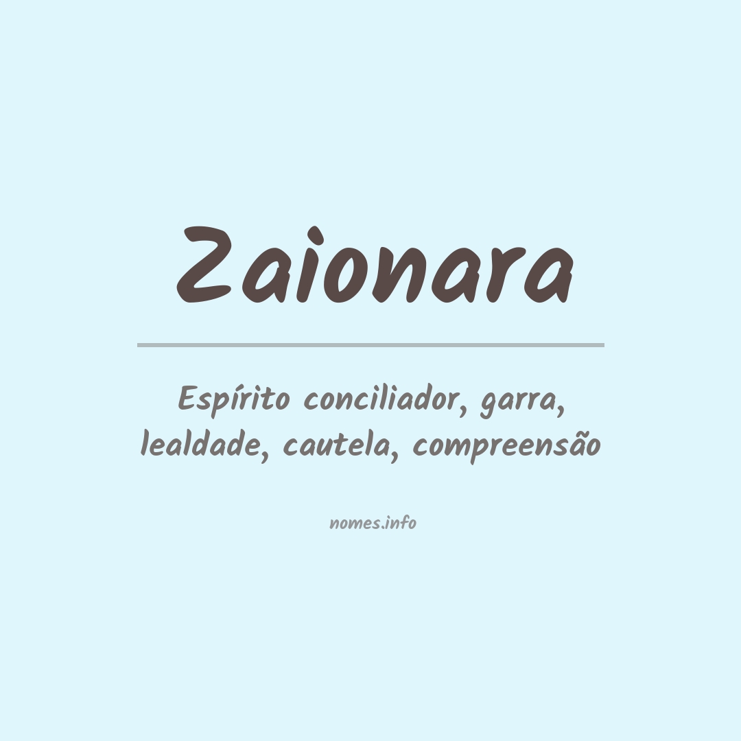 Significado do nome Zaionara