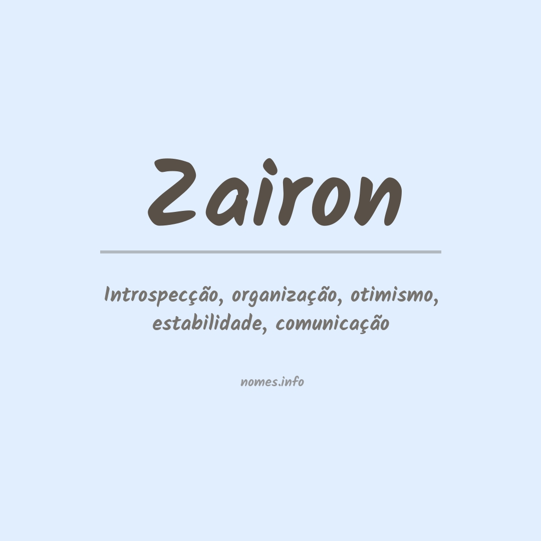 Significado do nome Zairon