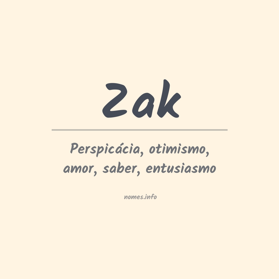 Significado do nome Zak