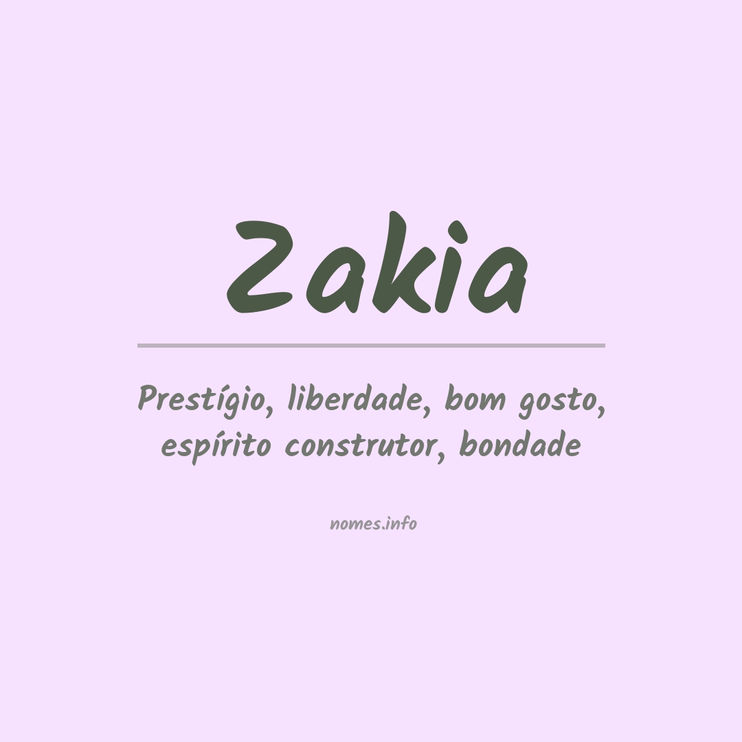 Significado do nome Zakia