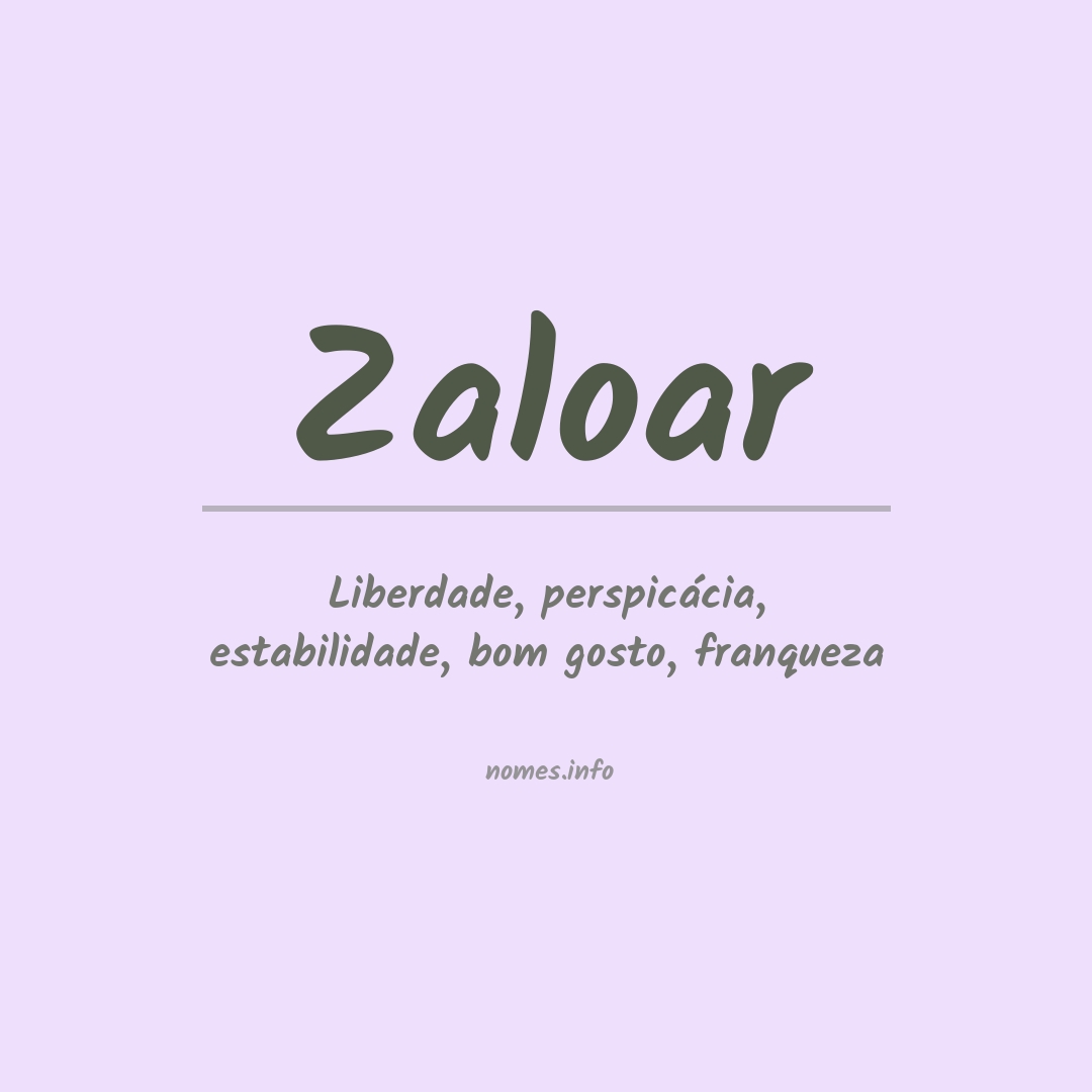 Significado do nome Zaloar