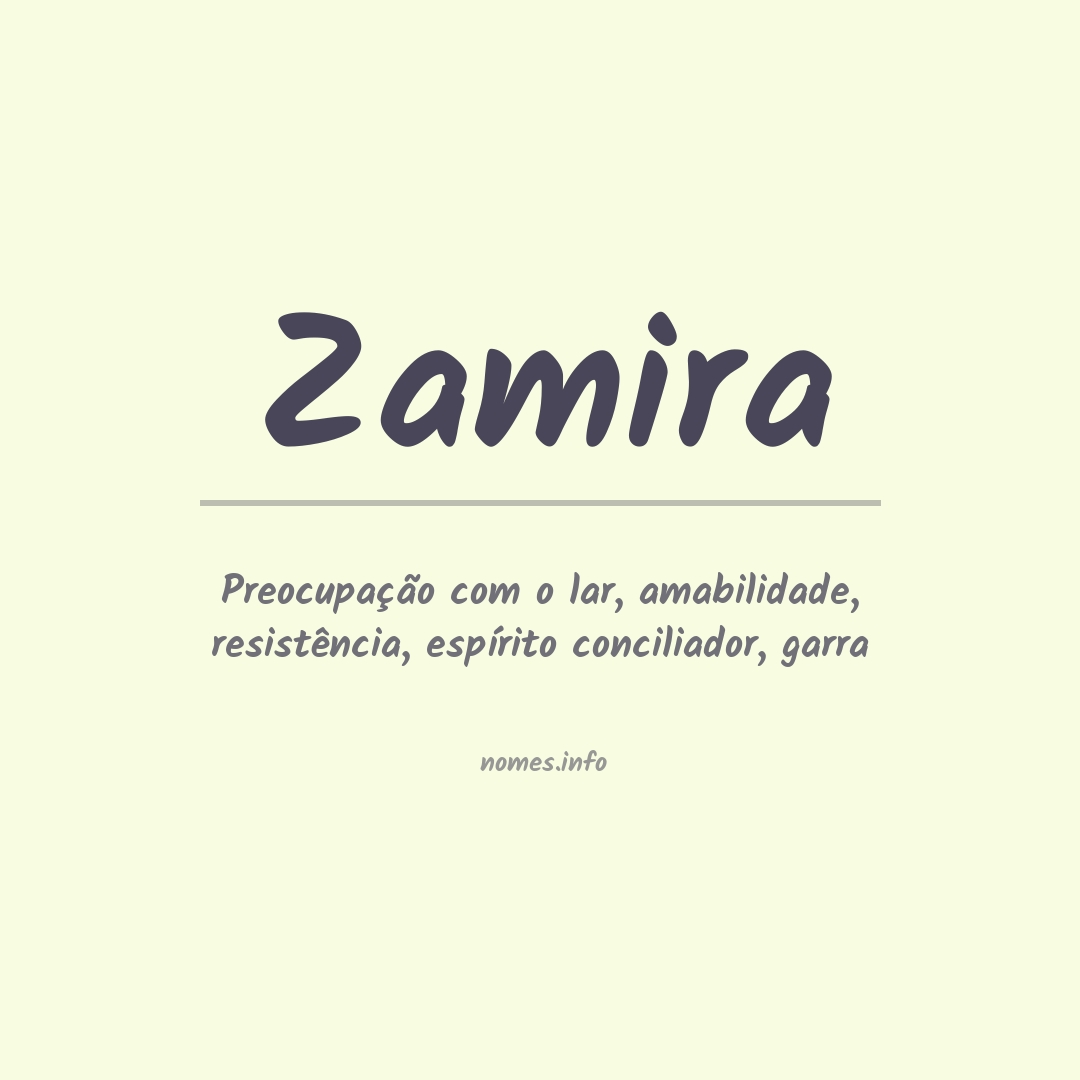 Significado do nome Zamira