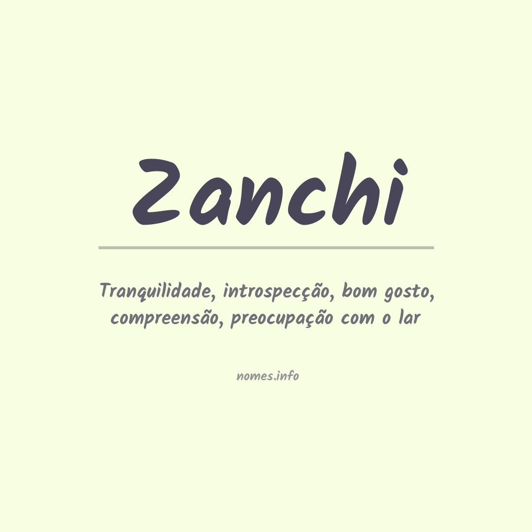 Significado do nome Zanchi