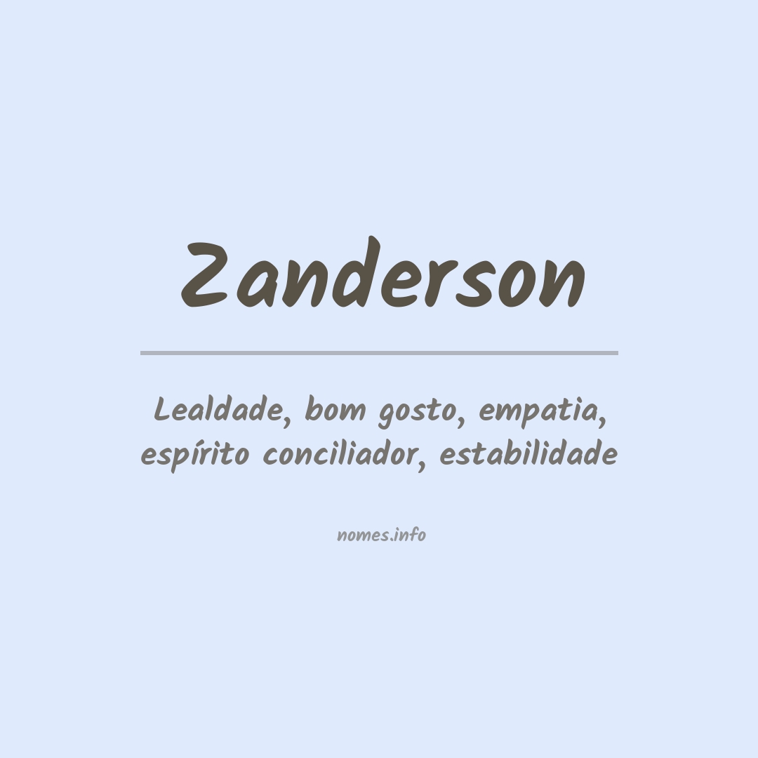 Significado do nome Zanderson