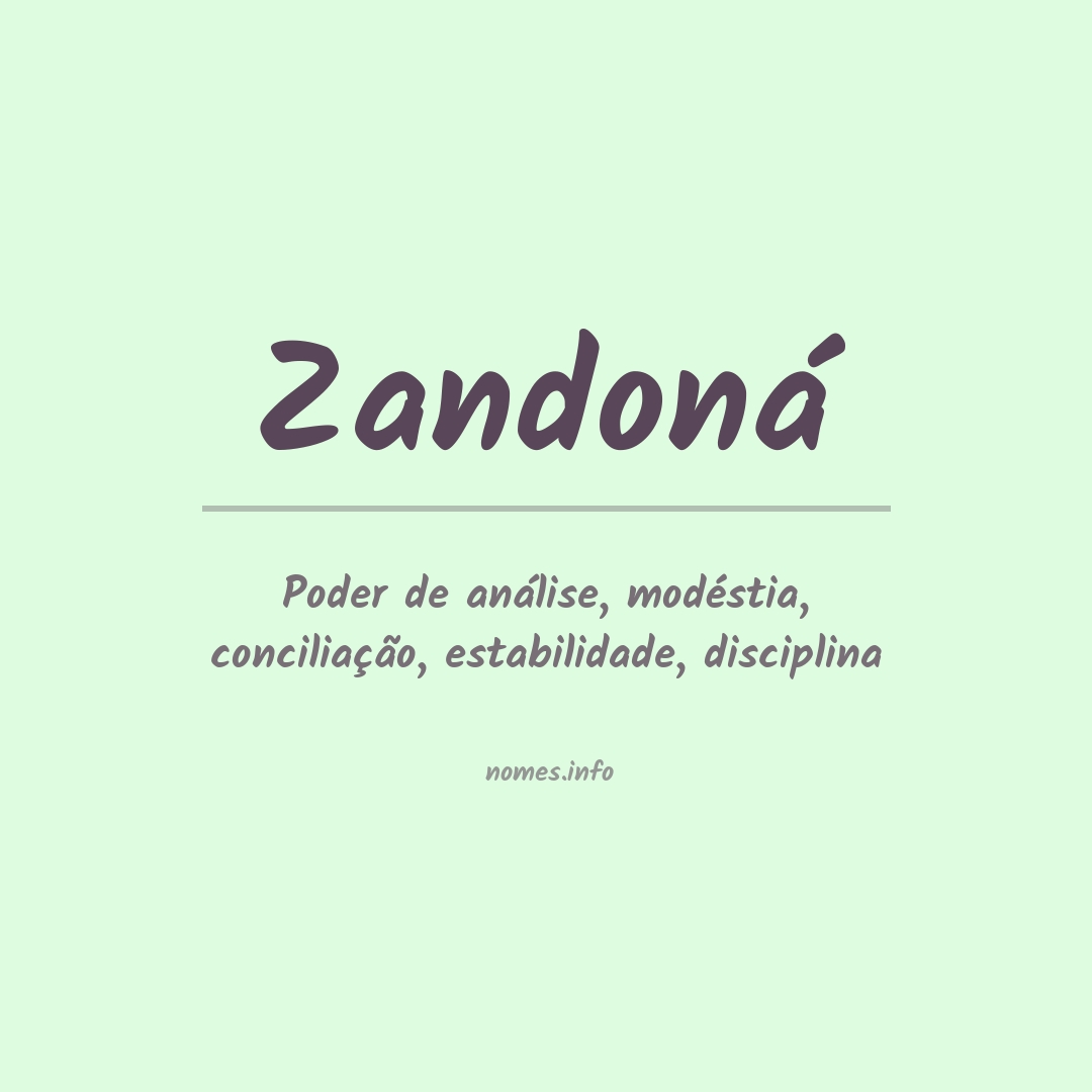 Significado do nome Zandoná