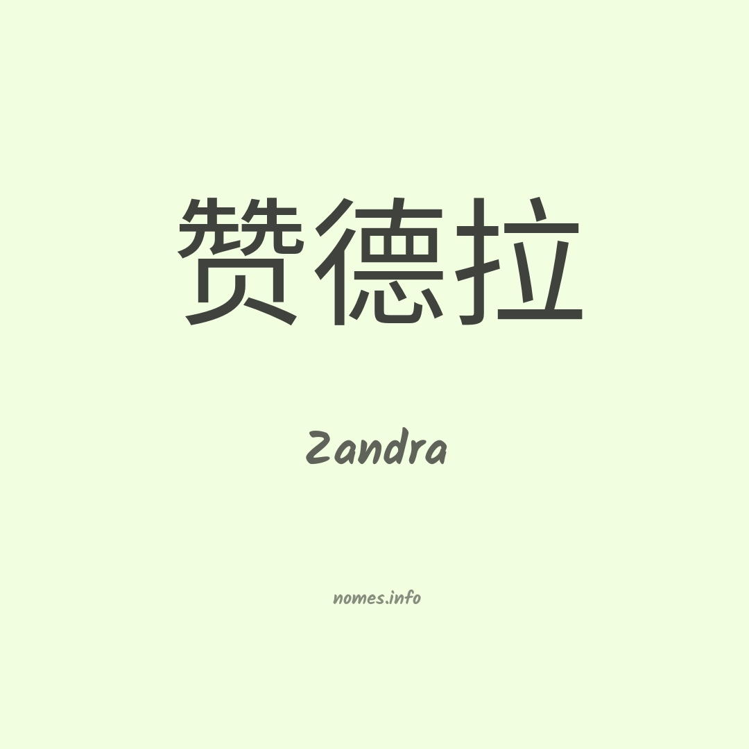 Zandra em chinês