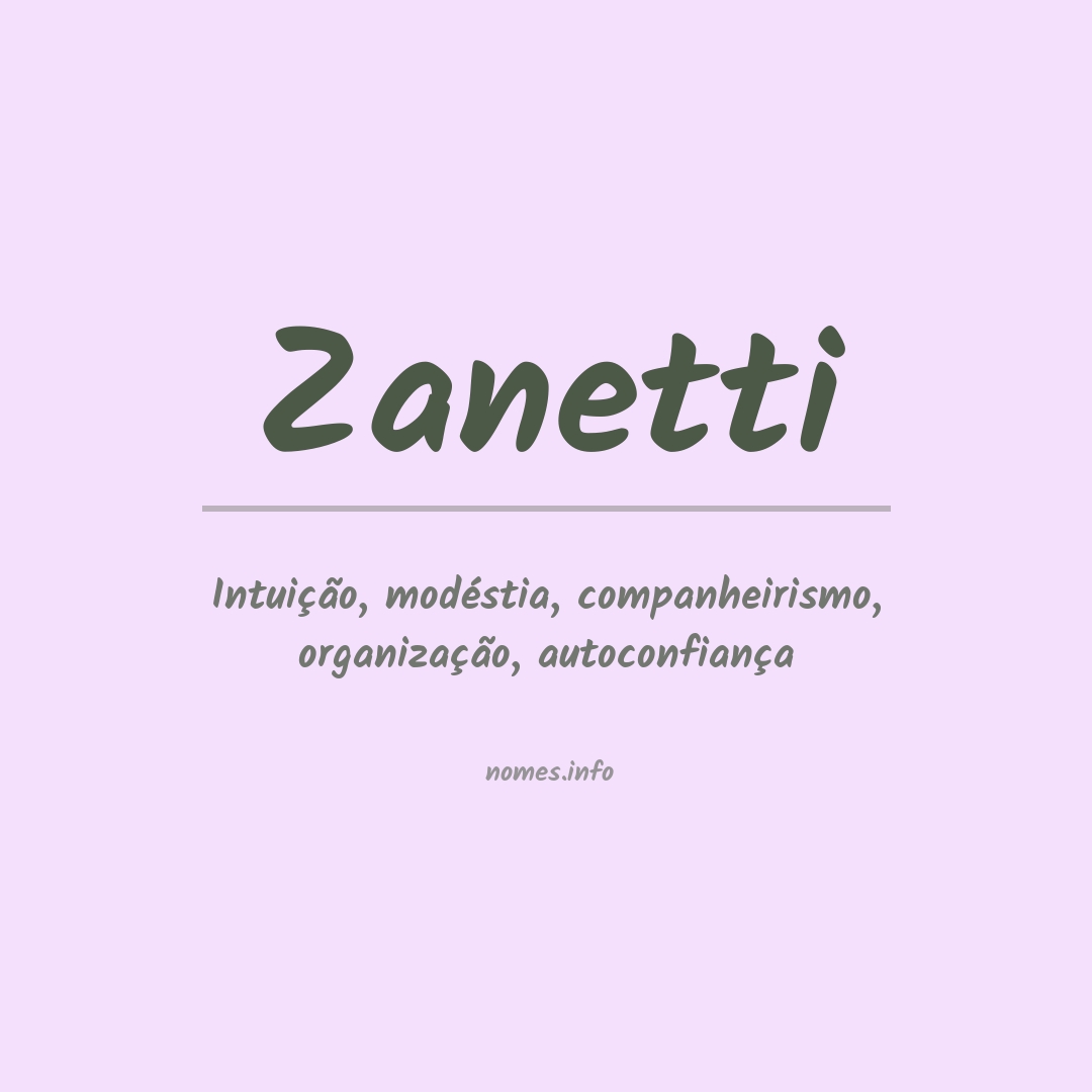 Significado do nome Zanetti