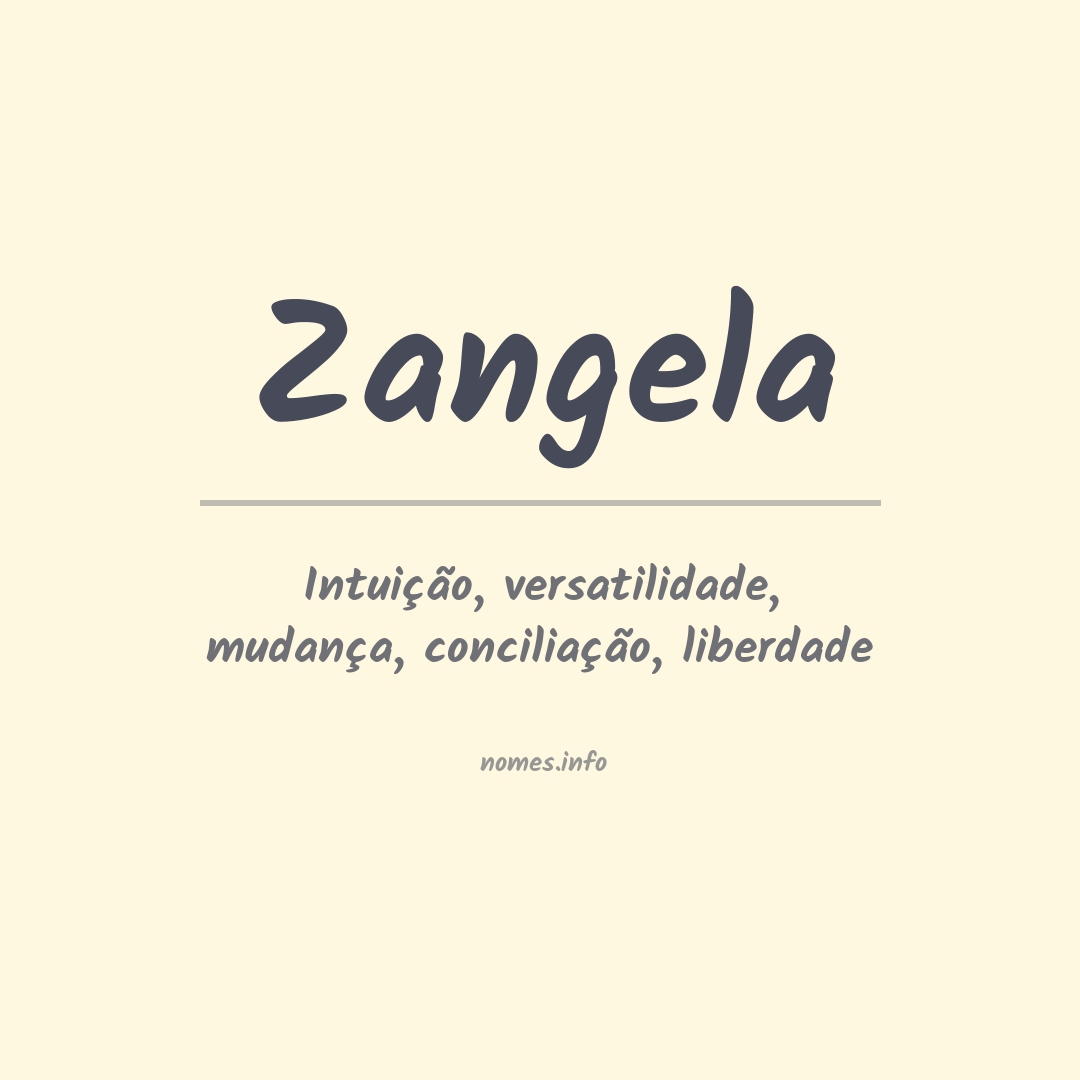 Significado do nome Zangela