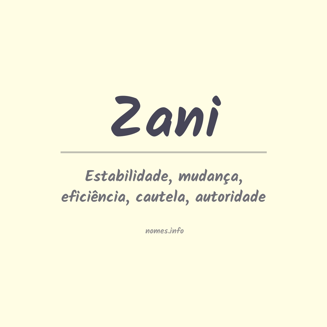 Significado do nome Zani