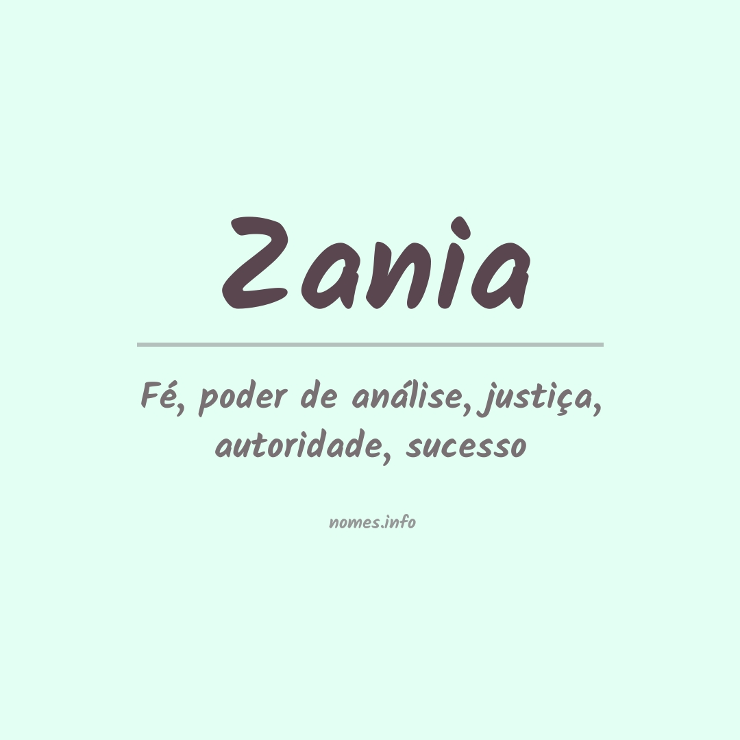 Significado do nome Zania