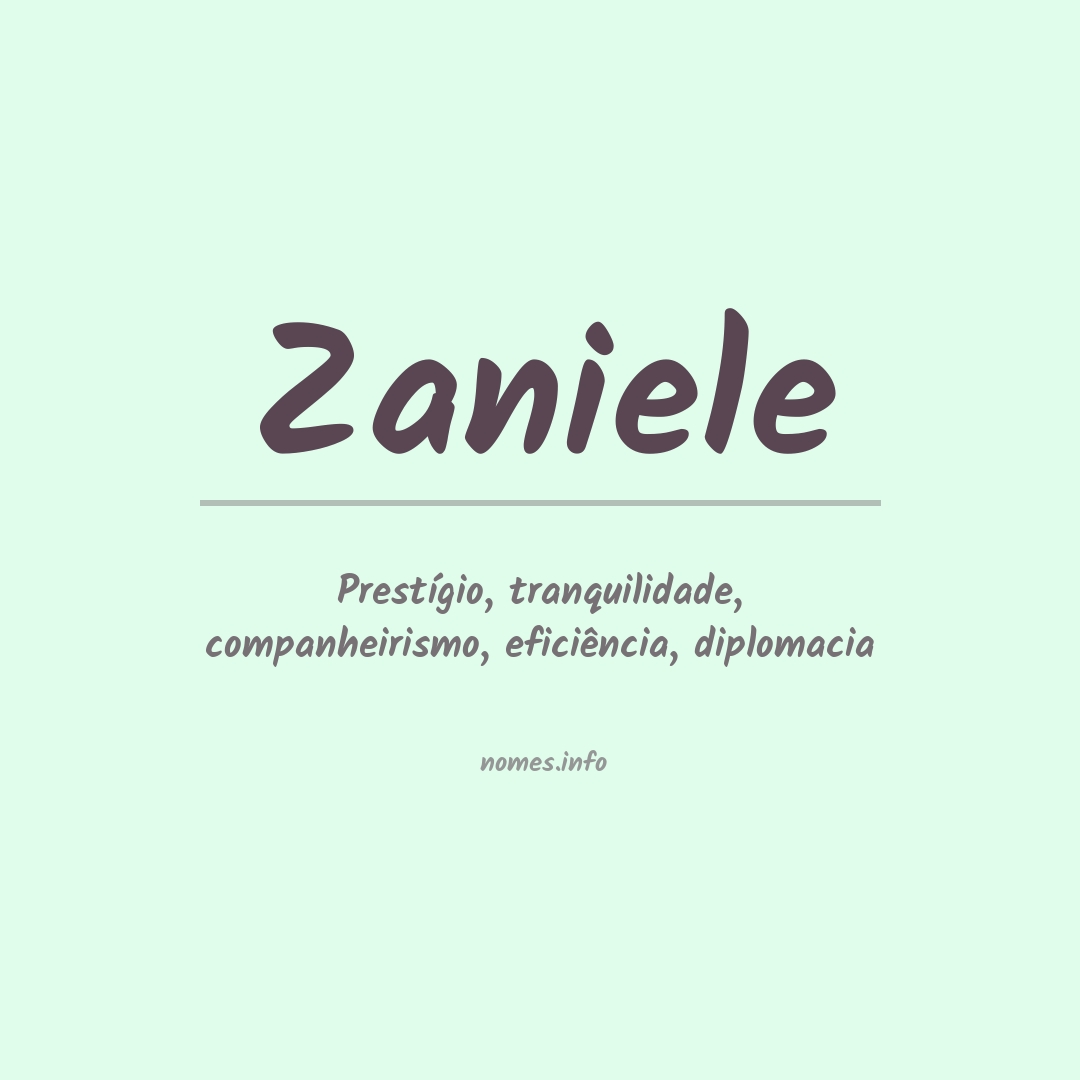 Significado do nome Zaniele