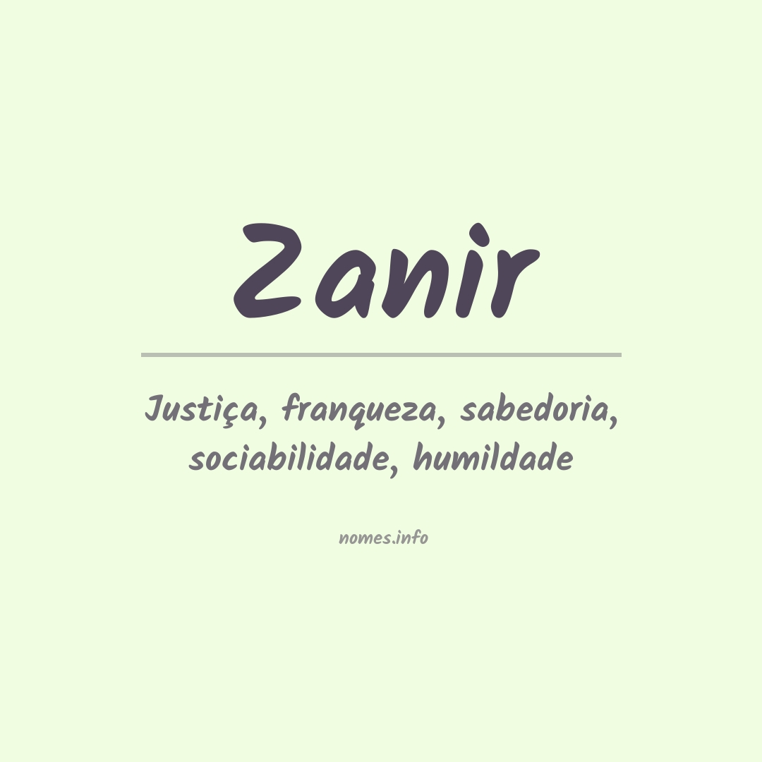 Significado do nome Zanir