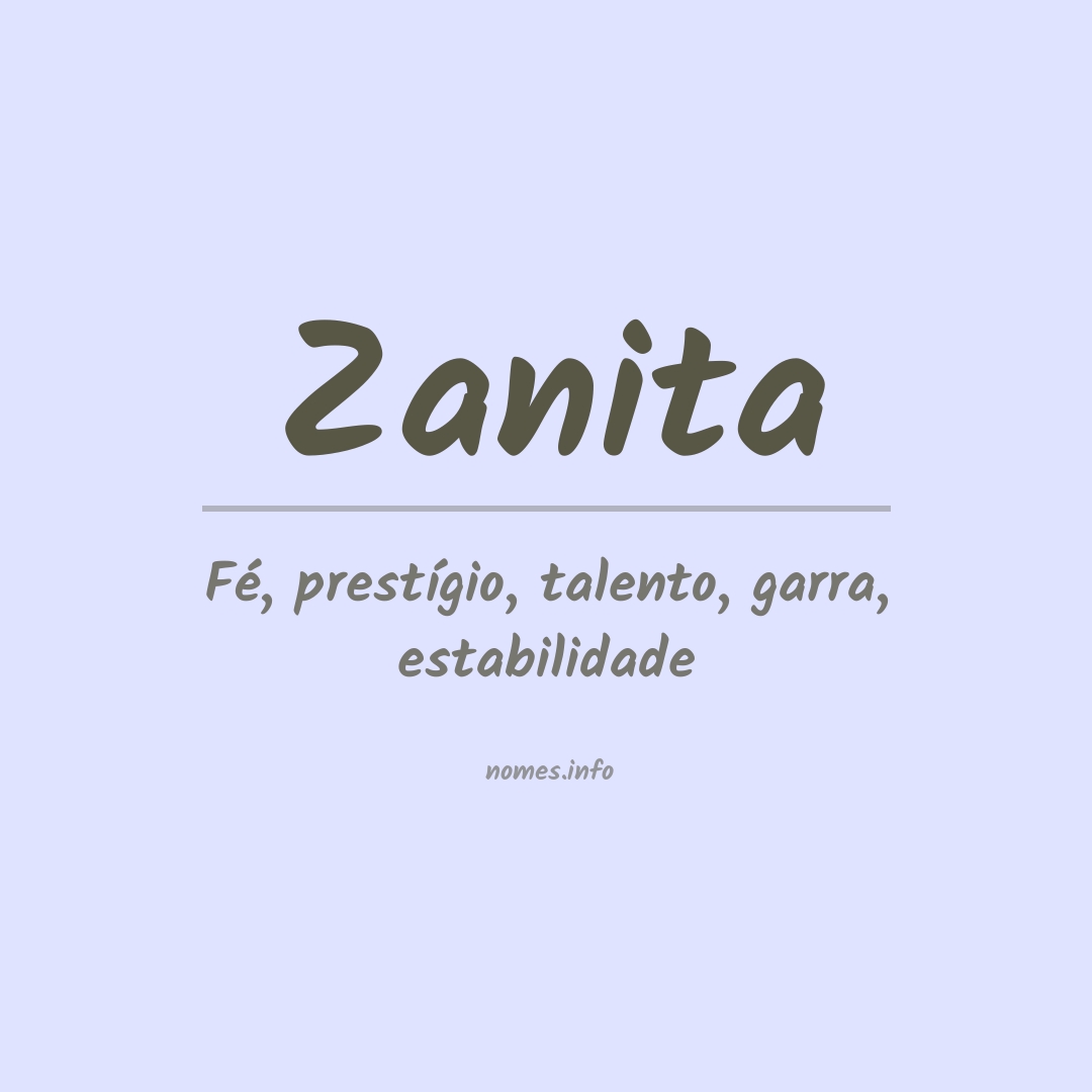 Significado do nome Zanita