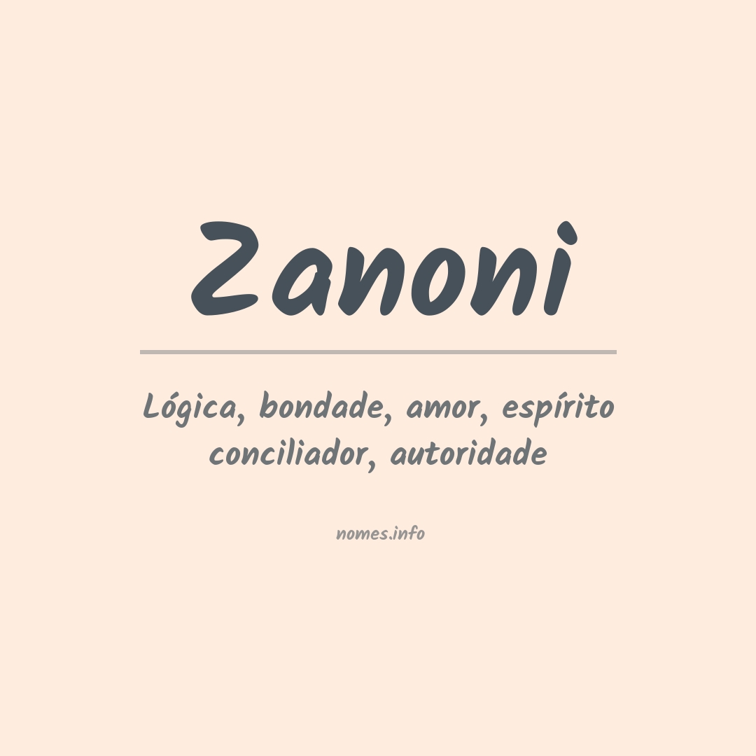 Significado do nome Zanoni