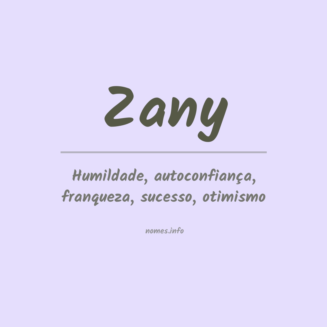 Significado do nome Zany