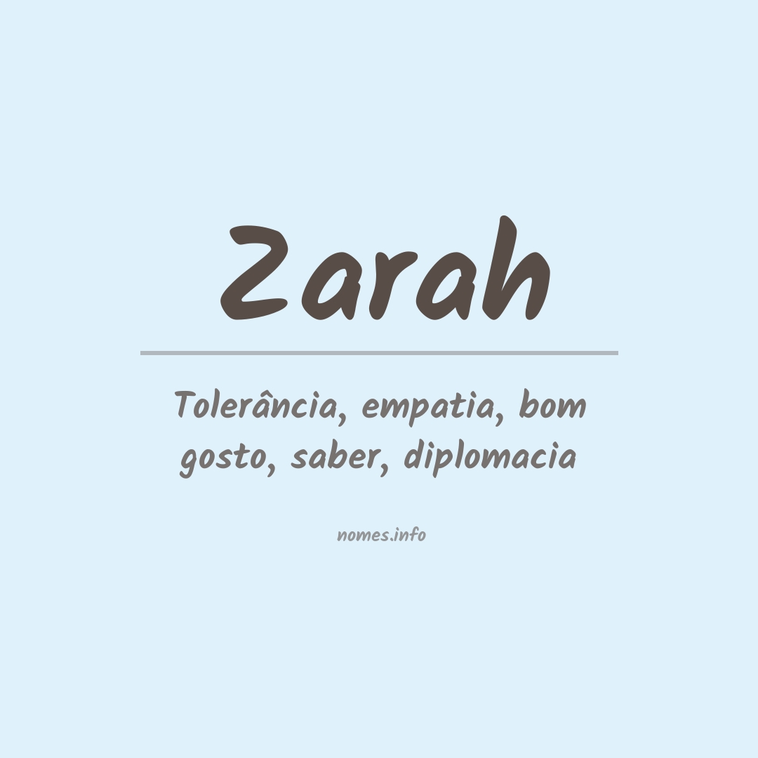 Significado do nome Zarah