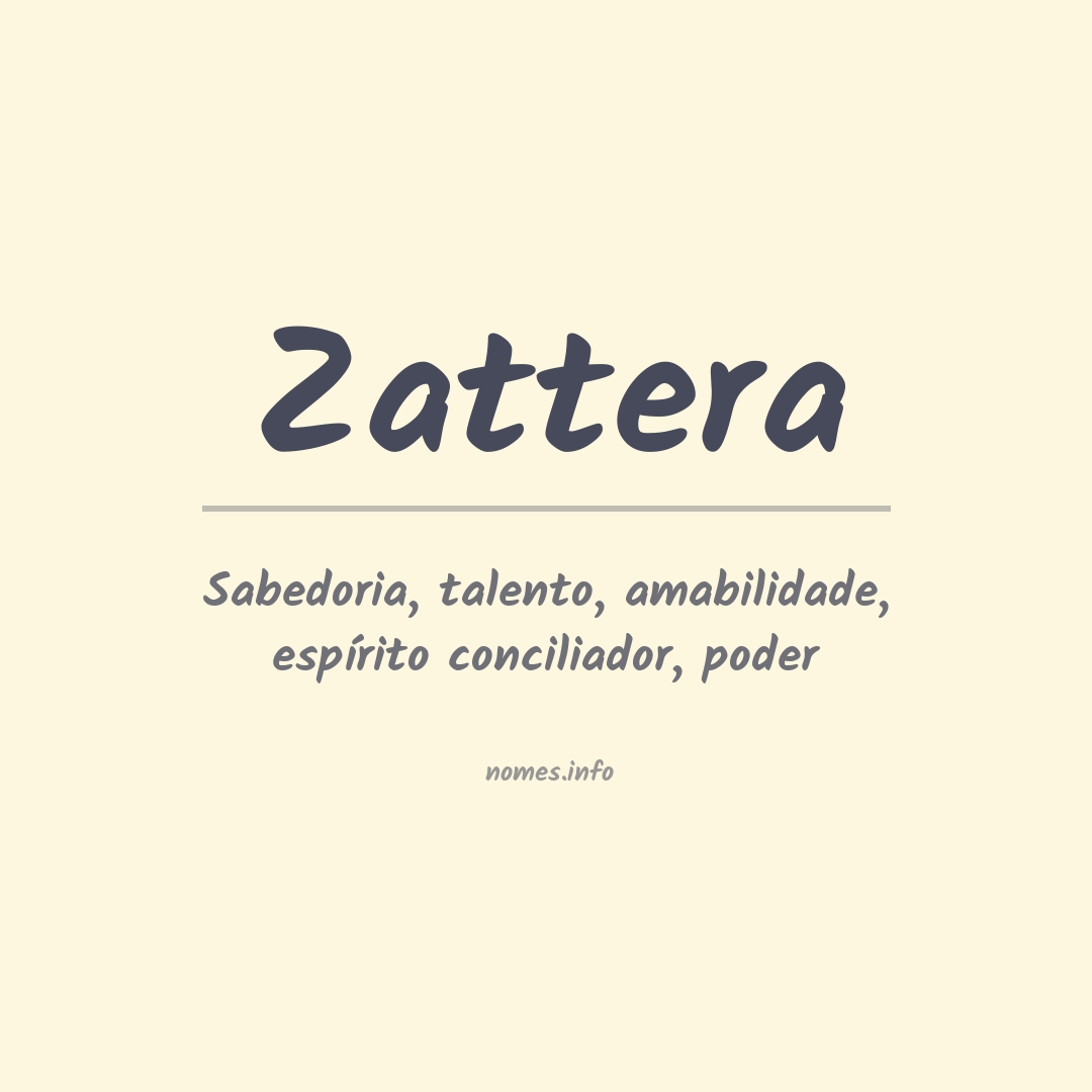 Significado do nome Zattera