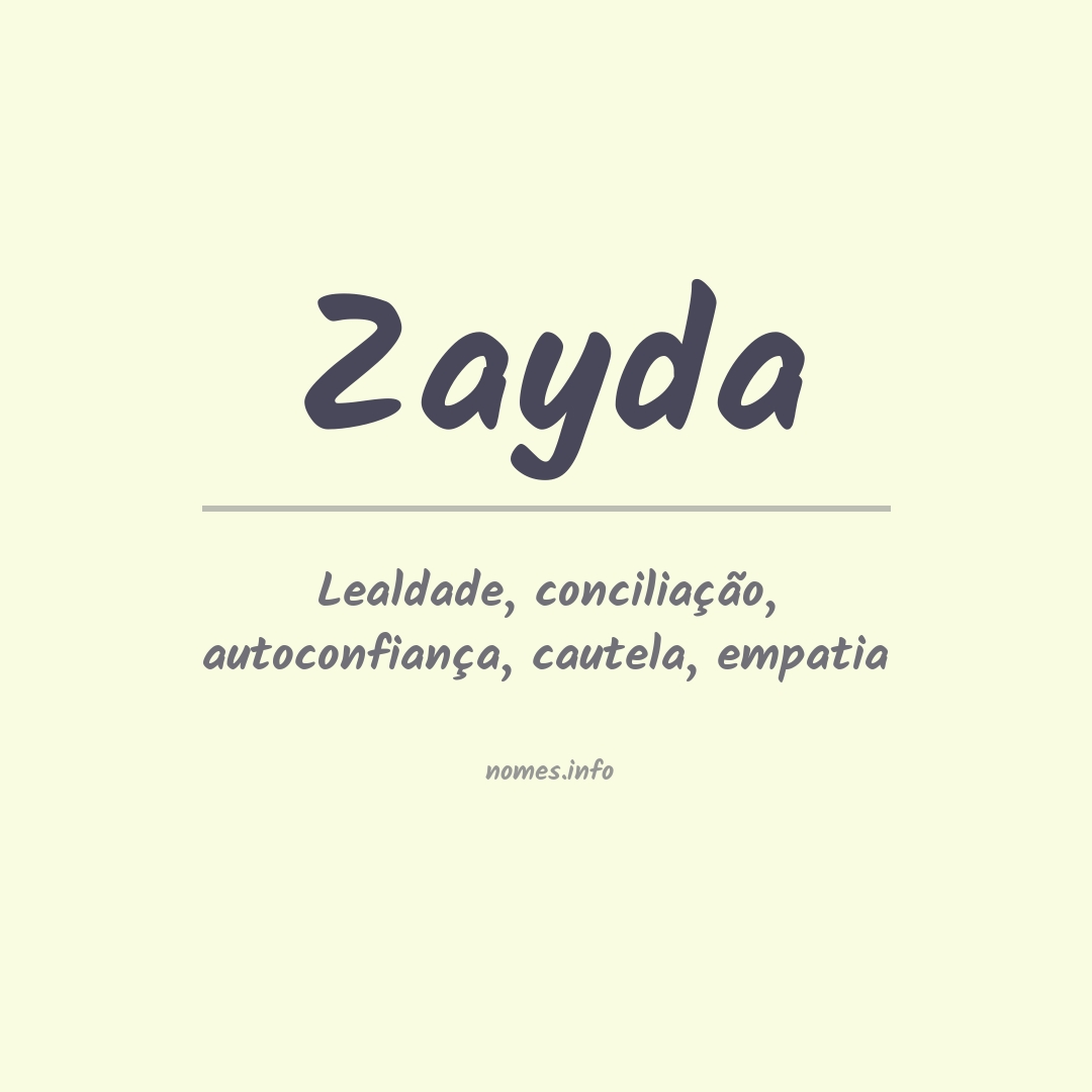 Significado do nome Zayda
