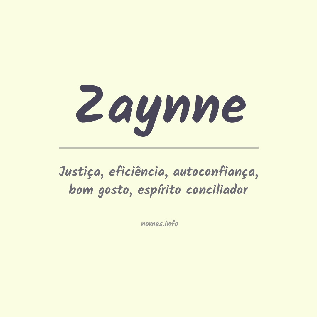 Significado do nome Zaynne