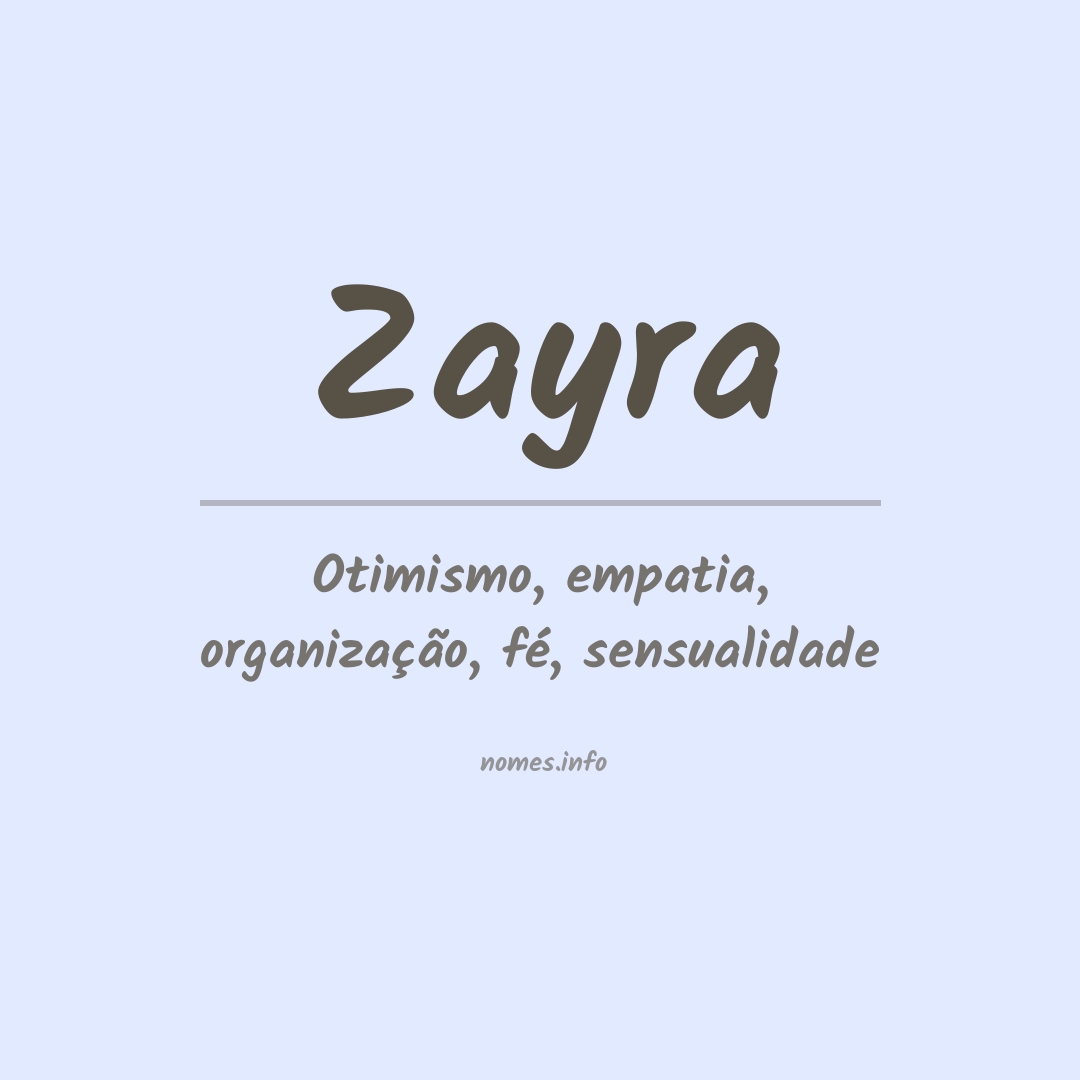 Significado do nome Zayra