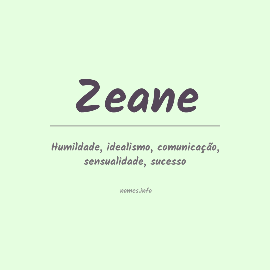 Significado do nome Zeane