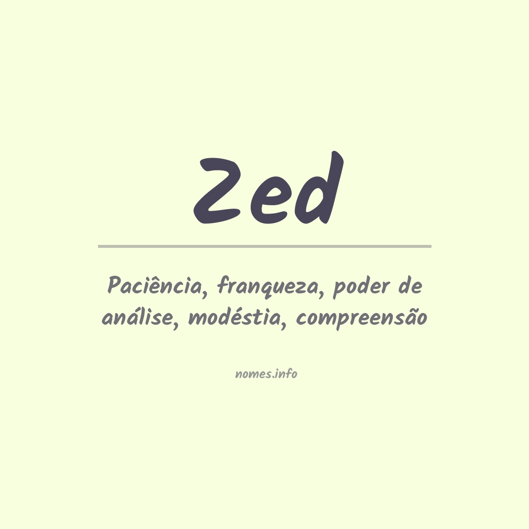Significado do nome Zed