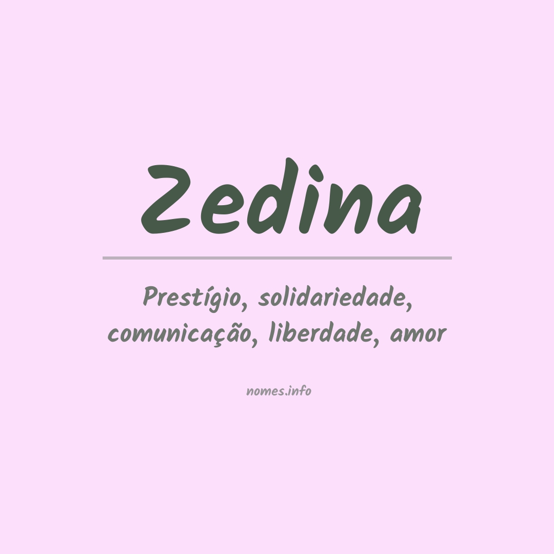 Significado do nome Zedina