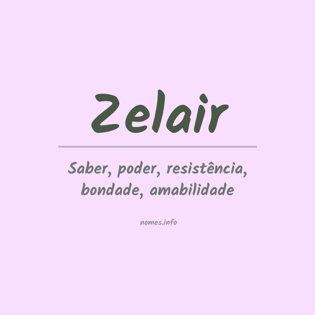 Significado do nome Zelair