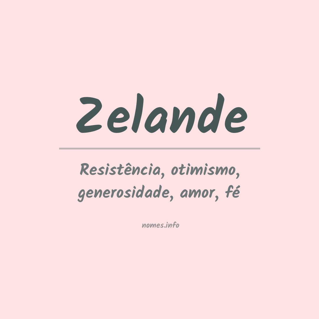 Significado do nome Zelande