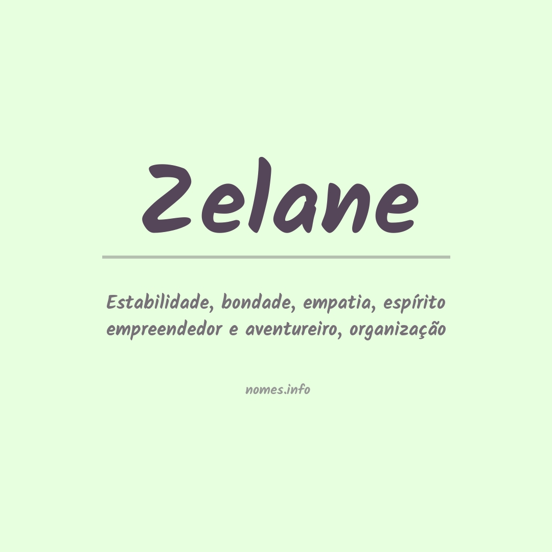 Significado do nome Zelane