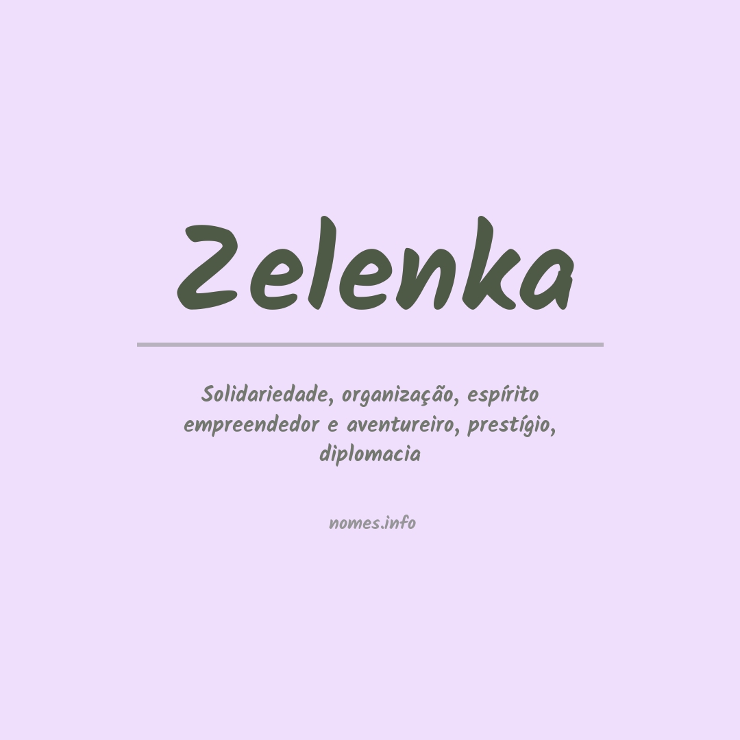 Significado do nome Zelenka
