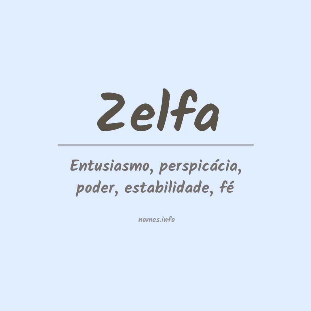 Significado do nome Zelfa