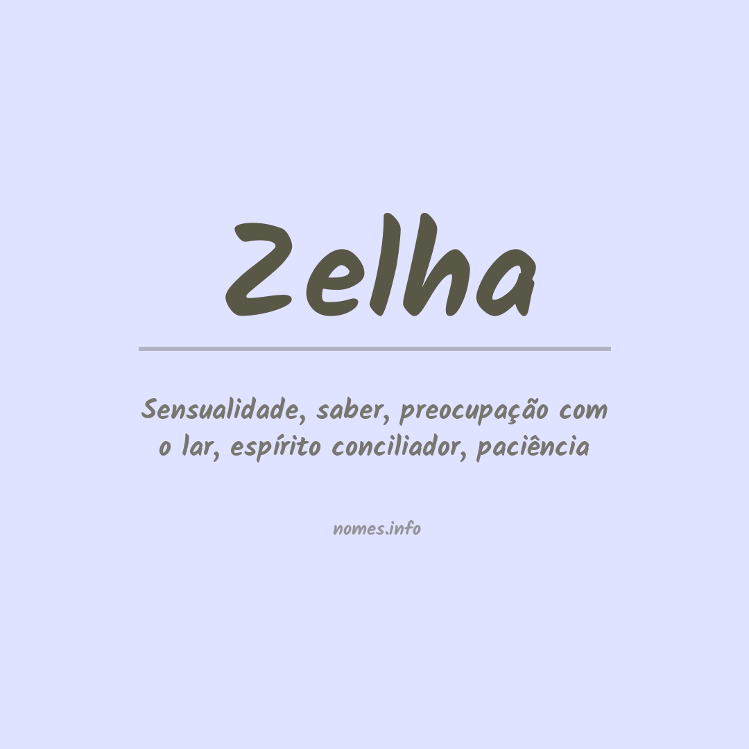 Significado do nome Zelha