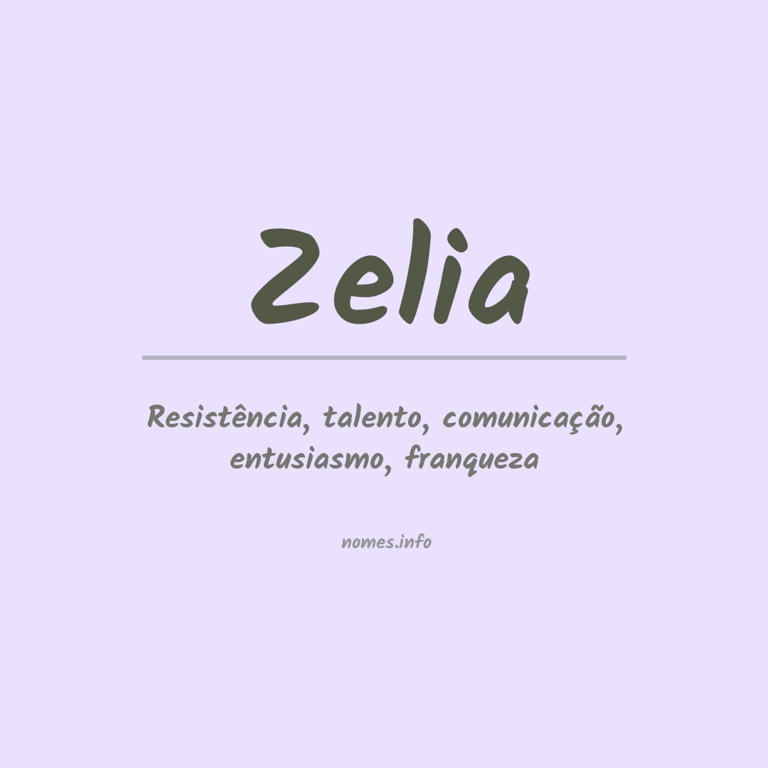 Significado do nome Zelia