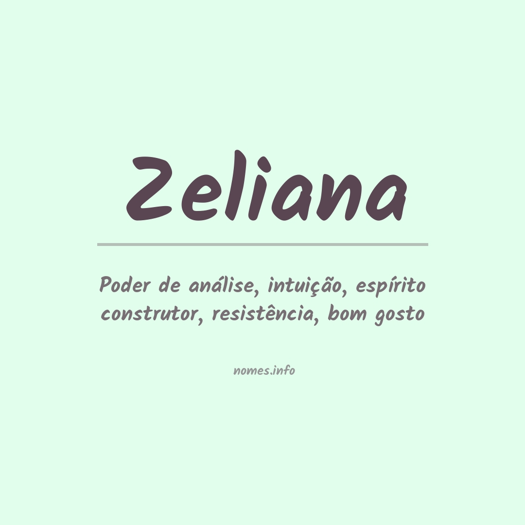 Significado do nome Zeliana