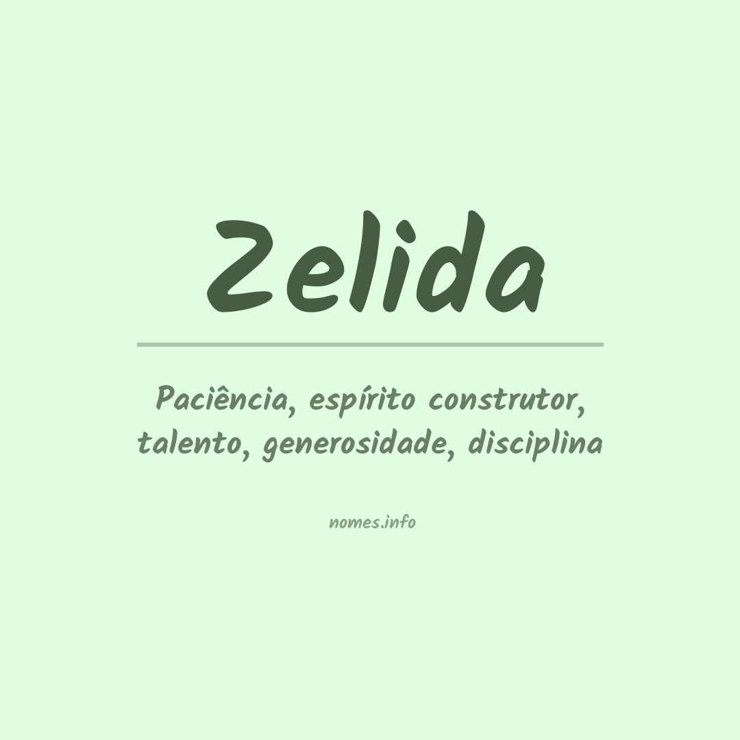 Significado do nome Zelida