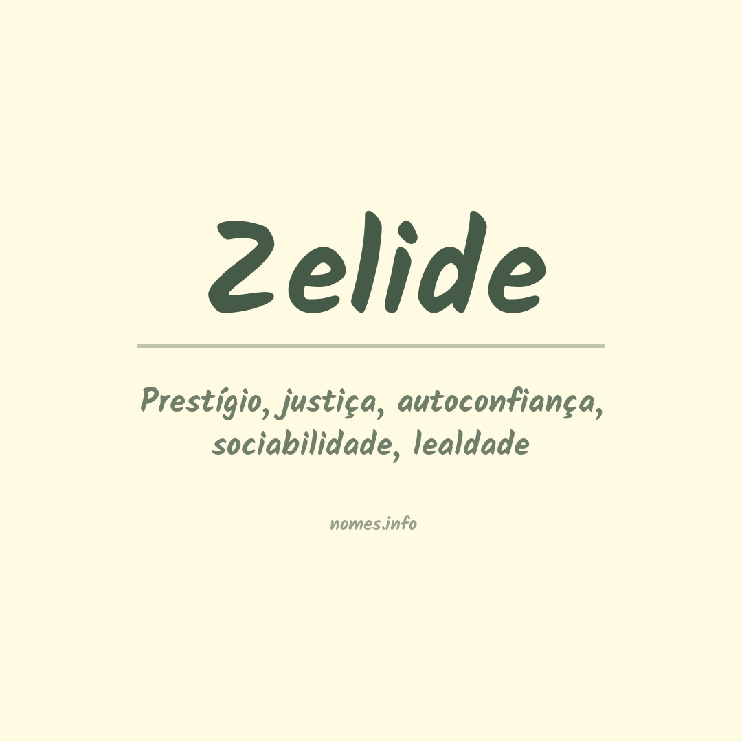 Significado do nome Zelide