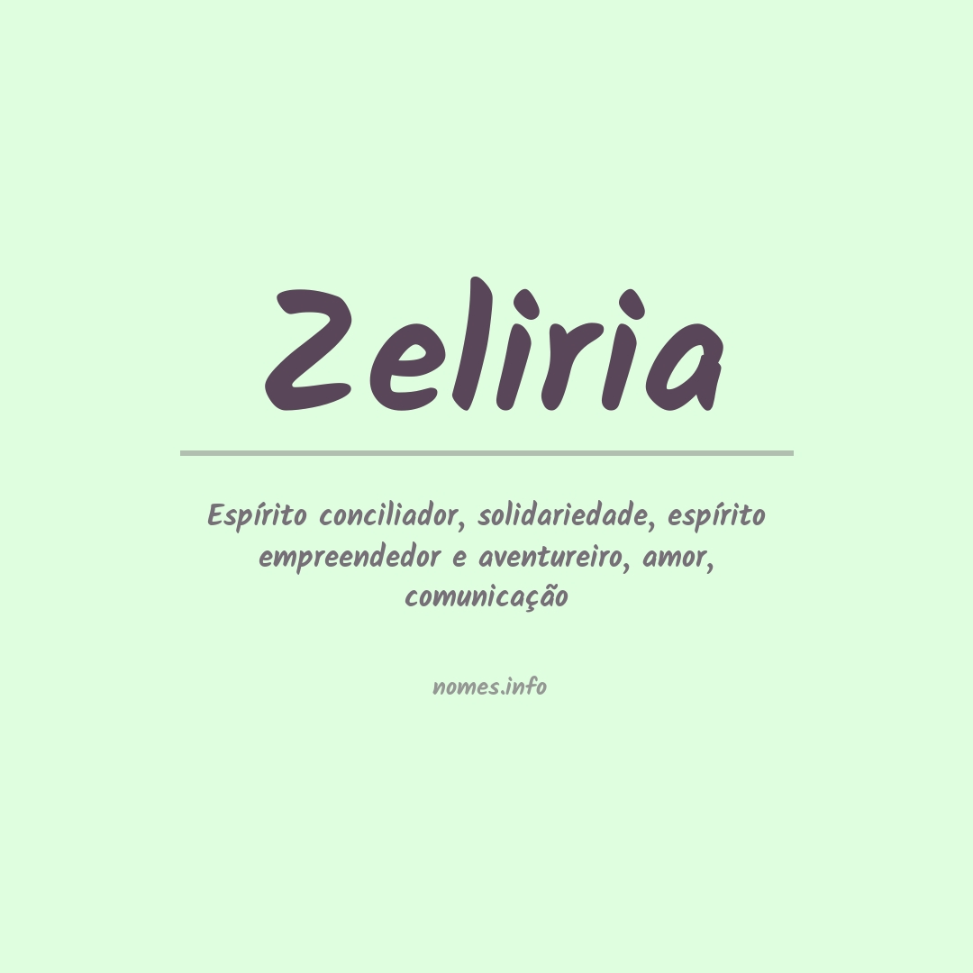 Significado do nome Zeliria