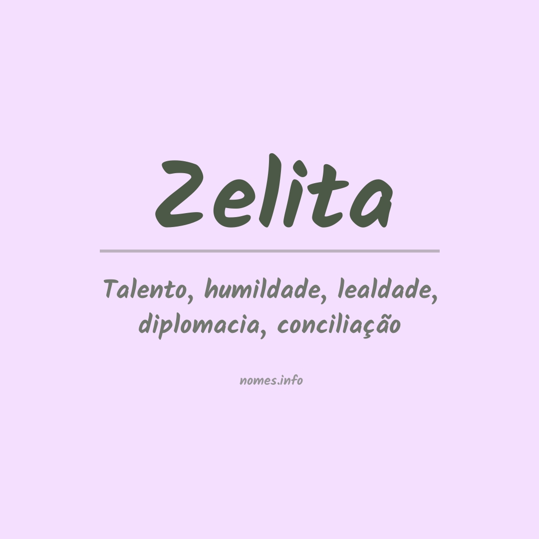 Significado do nome Zelita