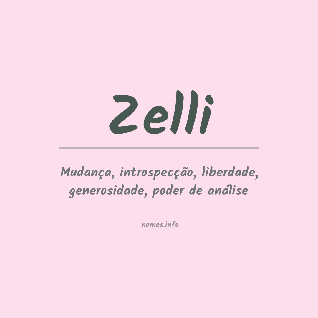 Significado do nome Zelli