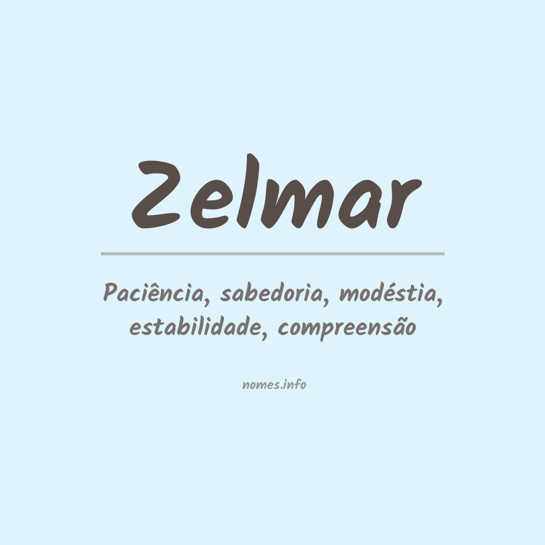 Significado do nome Zelmar