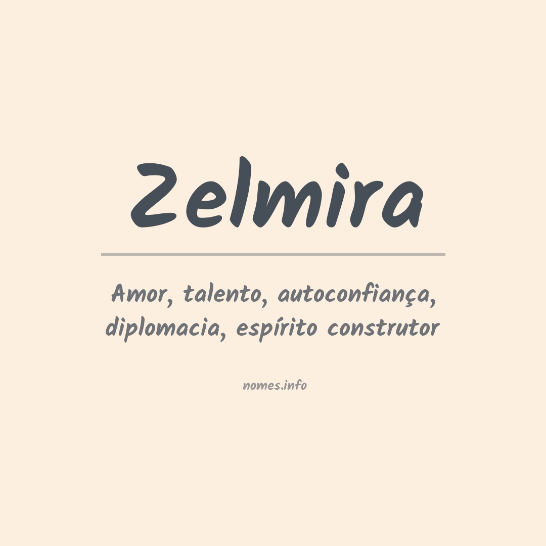 Significado do nome Zelmira