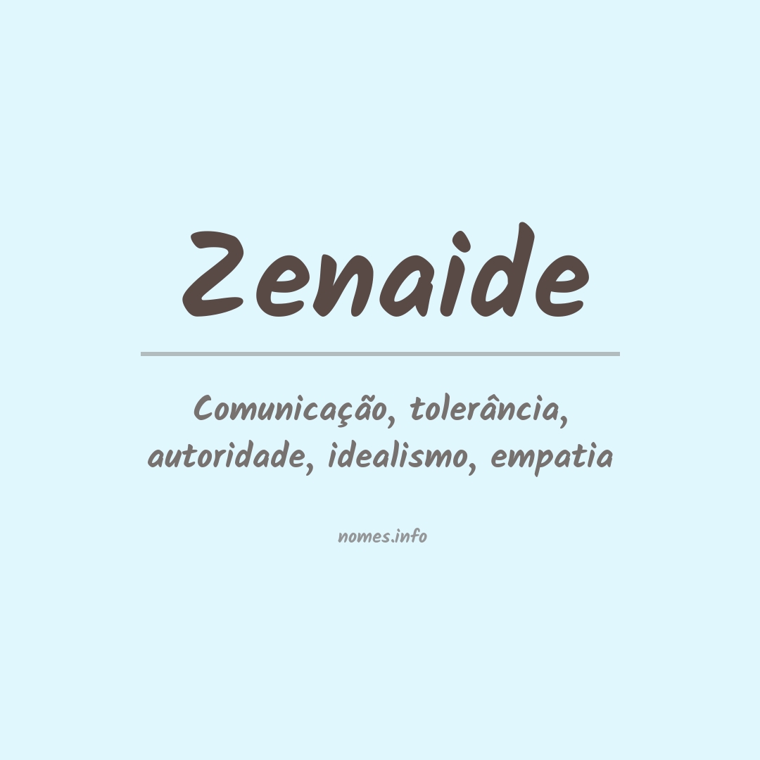 Significado do nome Zenaide