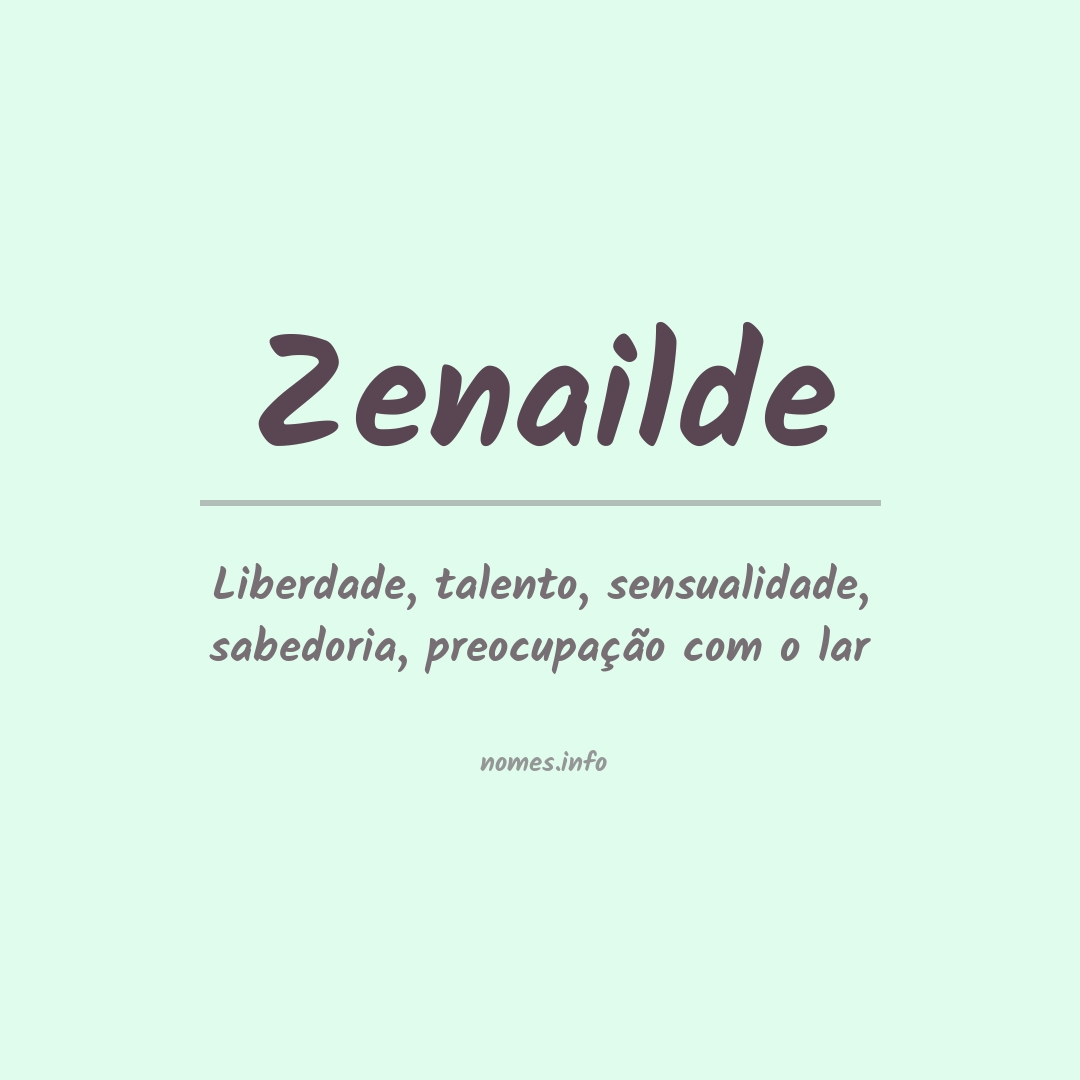 Significado do nome Zenailde