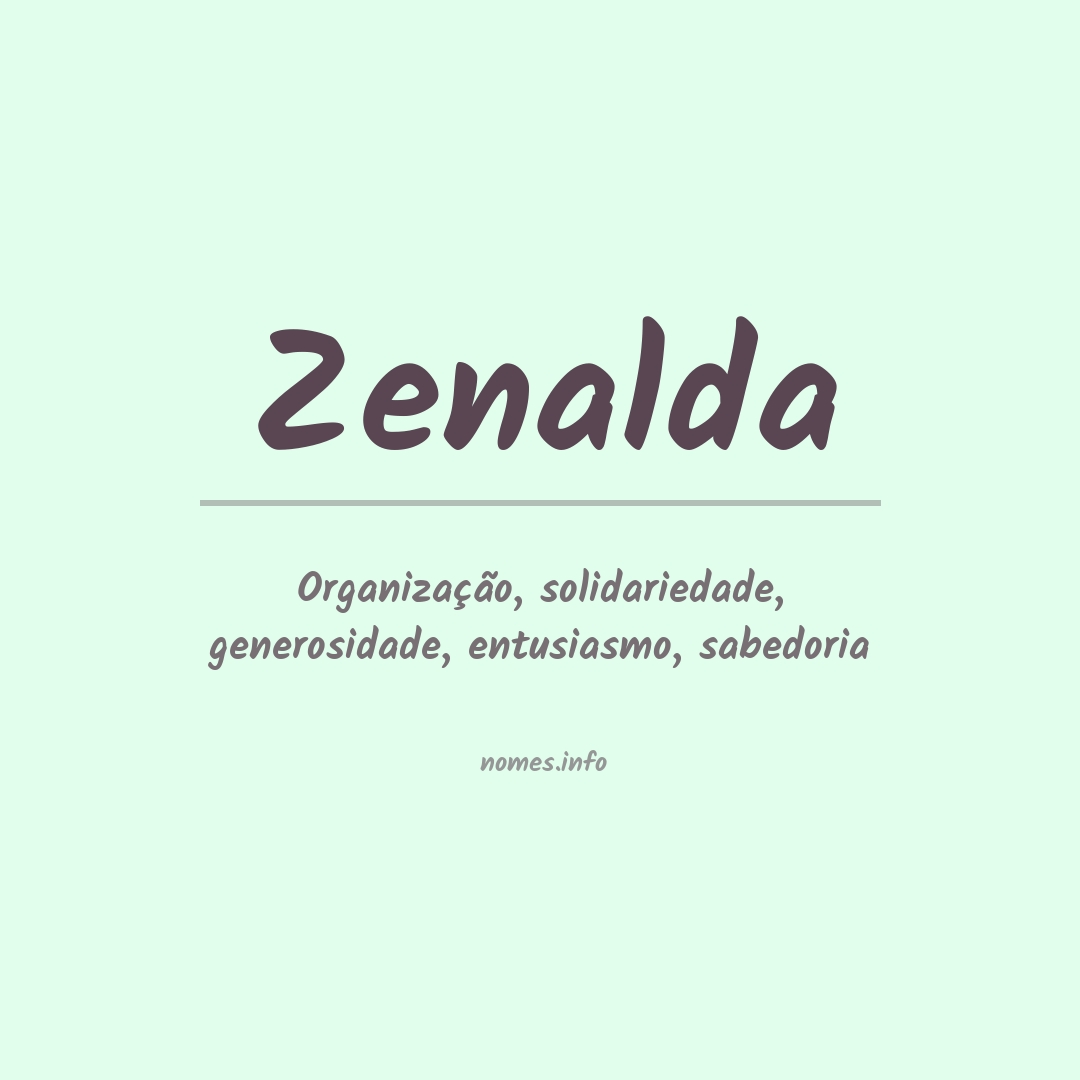 Significado do nome Zenalda